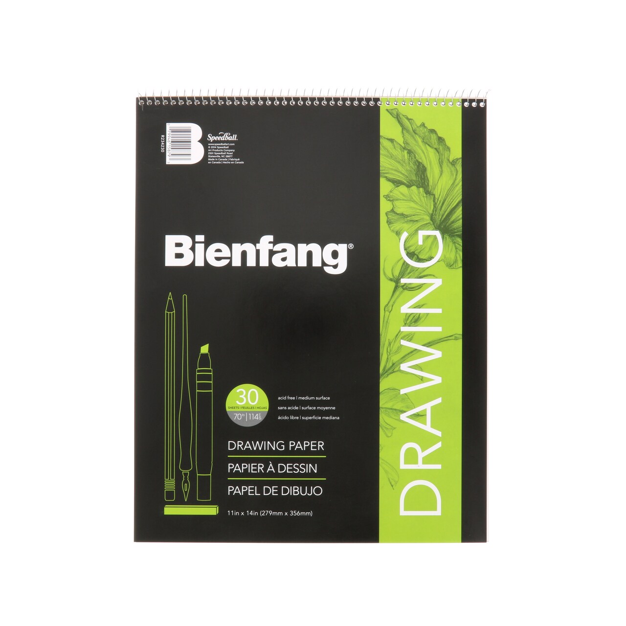 Bienfang 523 Raritan Drawing Paper Pad, 30 Sheets, 11" X 14"